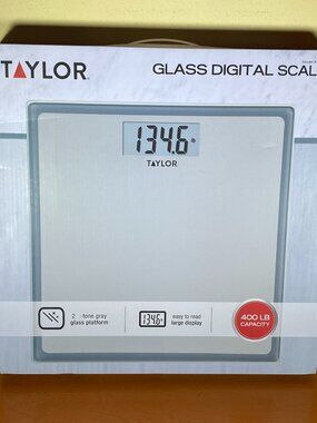 New, Taylor Digital Weight Scale 400lb Weight Limit Taylor #7558, Glass